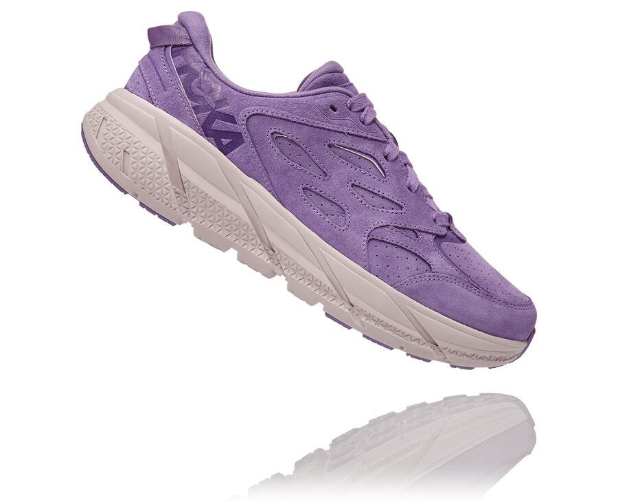 Walking Shoes Mens - Hoka One One Clifton L Suede - Purple - NKTBUSO-83